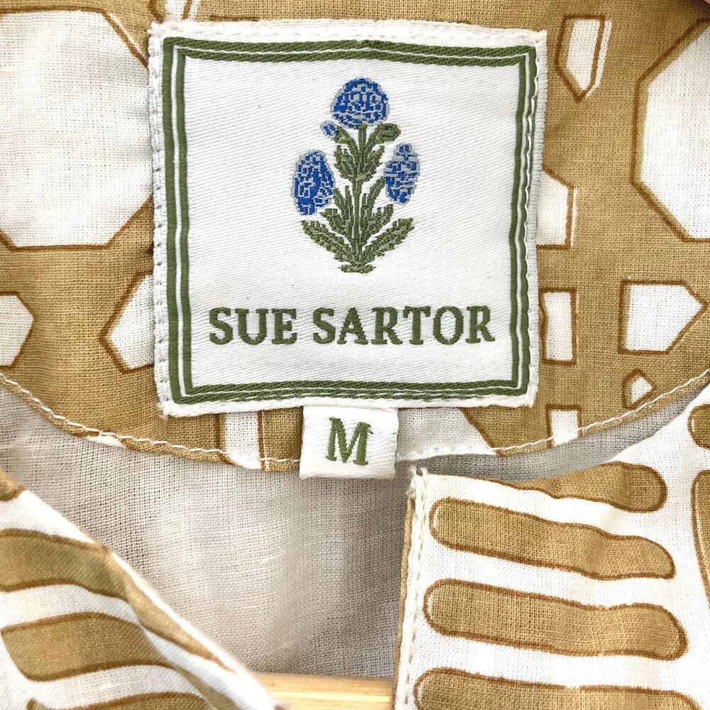 SUE SARTOR Fairfield Basketweave Top & Midi Skirt SET Caning Collection Tan - Picture 6 of 13